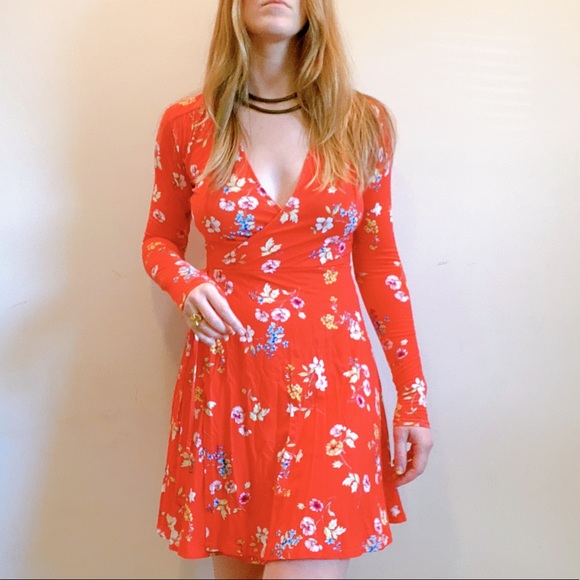 ASOS Dresses & Skirts - ASOS floral red wrap mini dress